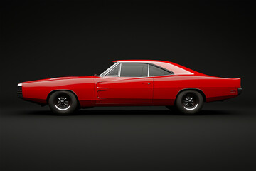 Obraz premium red vintage muscle car 