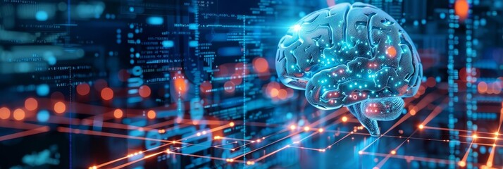 Natural language processing NLP software interpreting and generating human language text with copy space