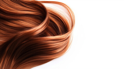 Close-up view of red hair on a light background.