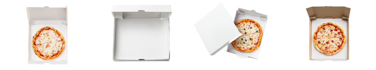 Template for white pizza food containers