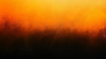 Orange and black gradient texture, smoky atmospheric background with copy space