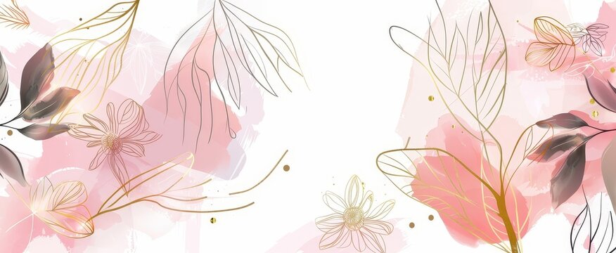 composicion de flores de acuarela rosas sobre fondo blanco