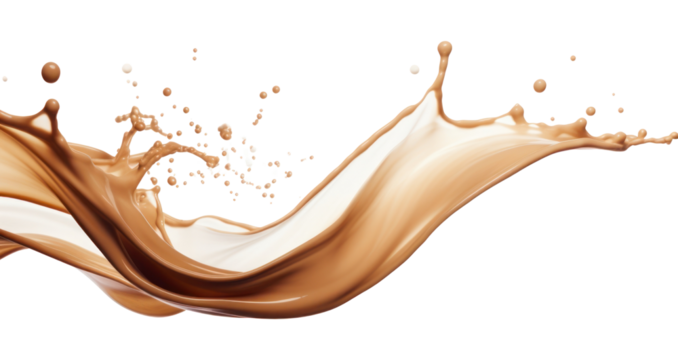 Latte splash abstract art photography.