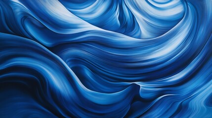 Obraz premium Abstract blue wave pattern with flowing lines, artistic background. Creative design and texture concept
