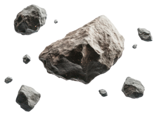 PNG Asteroid background floating isolated.