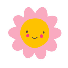 Lovely flower hand drawn, for presentation and elements. Cute flower simple style.