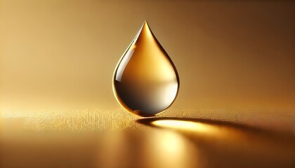 A stunning gold background with a single water droplet at the center, creating a sense of elegance and tranquility.