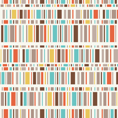 Abstract seamless pattern, retro vintage texture, rectangles blue, brown, orange. Colorful texture