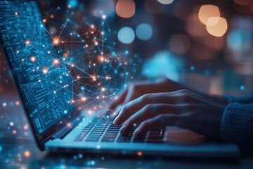 Typing on a Laptop with a Network Connection