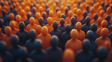 Obraz premium Crowd of people, diversity, social, community, togetherness, unity, abstract