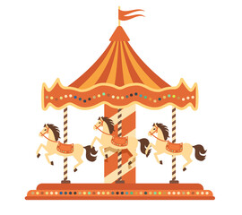 Carousel. Merry go round. Vector clipart isolated on white background. © graphic_arts