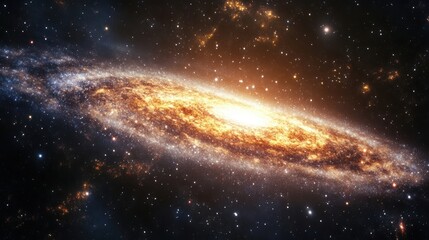 Stunning spiral galaxy: radiant core and cosmic swirls in deep space