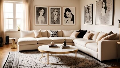 Photo interior modern design room 3d illustration;