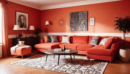 Photo interior modern design room 3d illustration;
