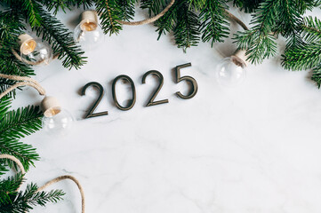 2025 text background. New year and business concept strategy.