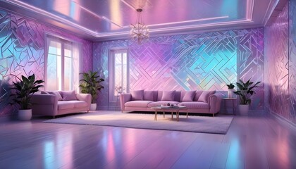 Photo interior modern design room 3d illustration;