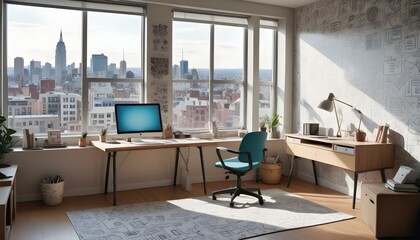 Photo interior modern design room 3d illustration;