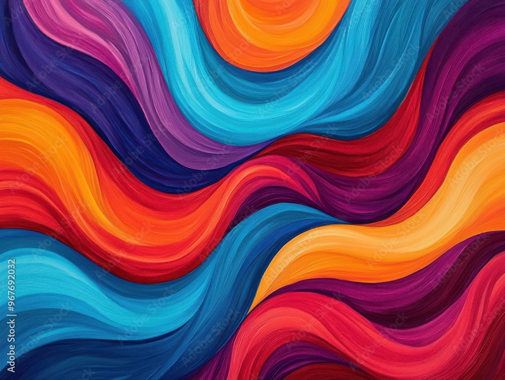 Aufkleber vibrant abstract swirl pattern in bold colors, creating a dynamic flow of energy and movement perfec