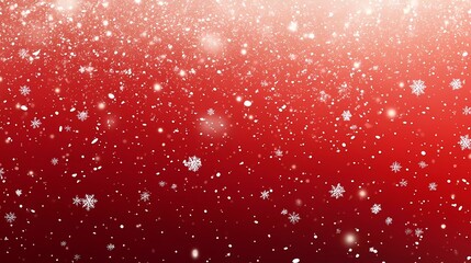 Snow red background. Christmas snowy winter design. Falling white snowflakes, abstract landscape. Cold weather effect. Magical nature fantasy snow texture decoration. 