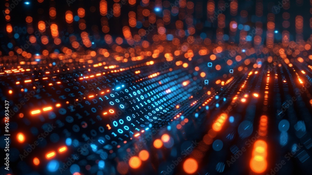 Wall mural abstract computer technology background. network visual connection