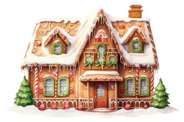 PNG  Festive gingerbread house illustration