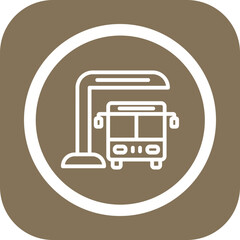 Bus Station Vector Icon Design