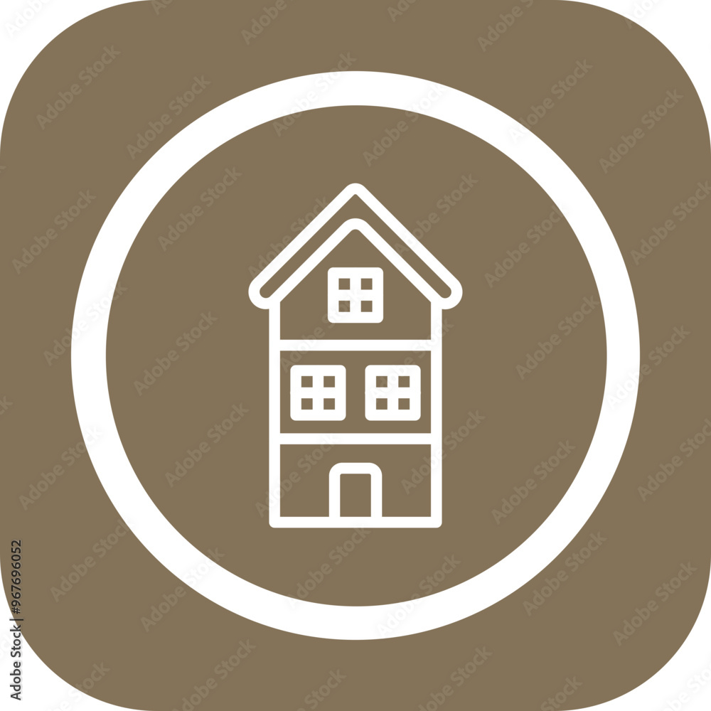 Sticker house vector icon design