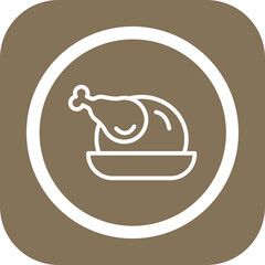 Roast Chicken Vector Icon Design