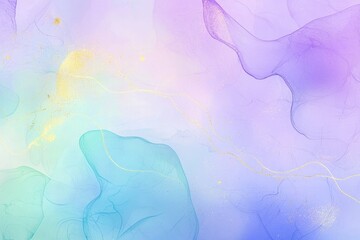 Fototapeta premium Watercolor background with golden stains. Teal mauve grey marble alcohol ink drawing effect. Modern illustration design template for wedding invitations, menus, RSVPs.