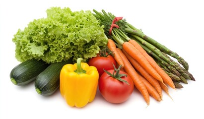 Fresh Vegetables Assortment on White Background