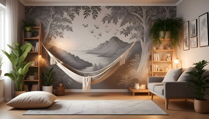 Photo interior modern design room 3d illustration;