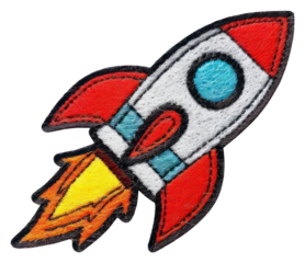 PNG Felt stickers of a single space rocket symbol accessories accessory.