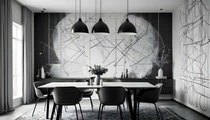 Photo interior modern design room 3d illustration;