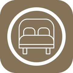 Double Bed Vector Icon Design