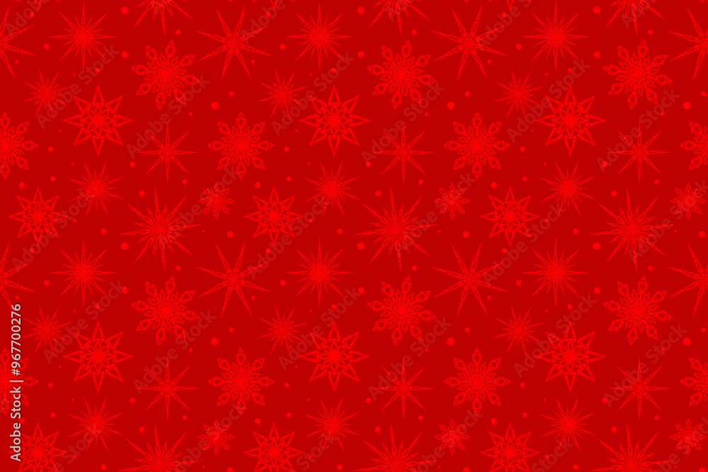 Poster seamless pattern with snowflakes on red background. seamless snowflake background