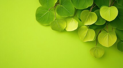 Lush Green Leaves on a Vibrant Background