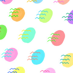 楕円のゆるい水玉模様の背景イラスト1