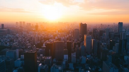 Fototapeta premium Tokyo Skyline at Sunset