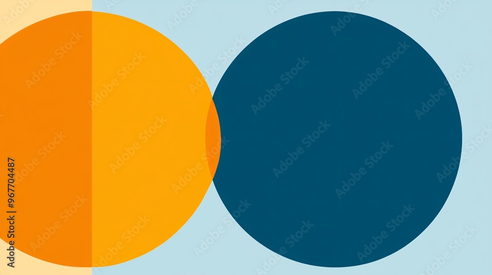 Aufkleber Retro-inspired geometric pattern featuring bold circles and lines in vibrant retro colors creating a nostalgic yet fresh design Large space for text in center Stock Photo with copy space