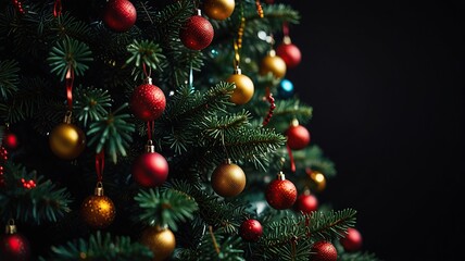 New Free Close-up on a beautifully decorated Christmas tree best Background 