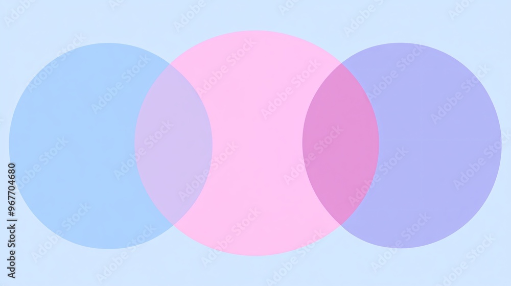 Poster Symmetry in motion with abstract geometric patterns featuring interlocking circles lines and triangles enhanced by gradient hues to give the illusion of movement Large space for text in center Stock
