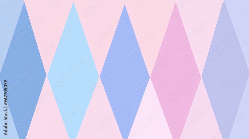 Fototapete Geometric pattern with symmetrical triangles and gradient color effects creating a continuous flow and the illusion of dynamic movement Large space for text in center Stock Photo with copy space