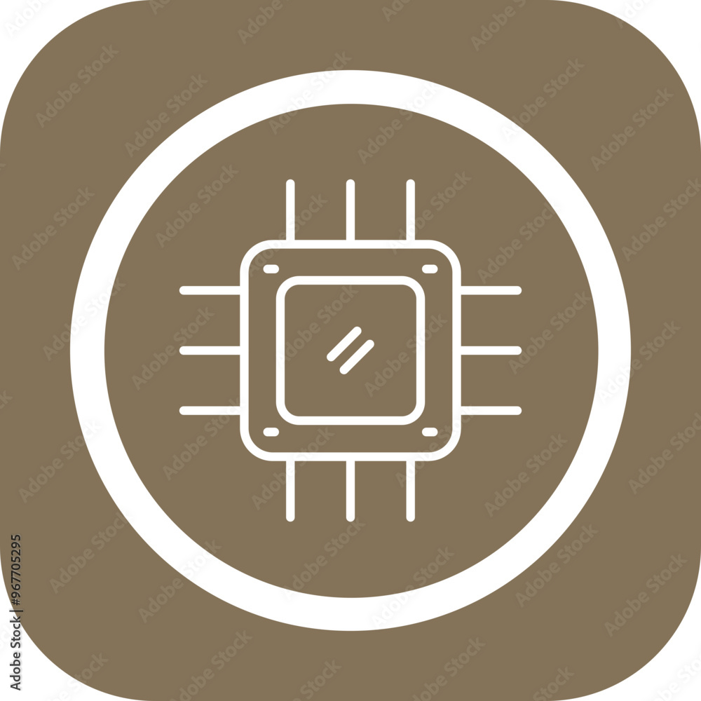 Sticker Cpu Vector Icon Design