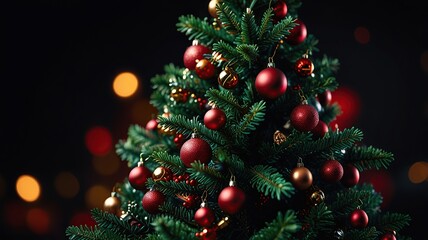 New Free Close-up on a beautifully decorated Christmas tree best Background 