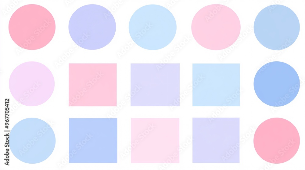 Poster Retro-inspired abstract geometric pattern in bright bold colors like coral and teal creating a nostalgic yet modern visual appeal Large space for text in center Stock Photo with copy space