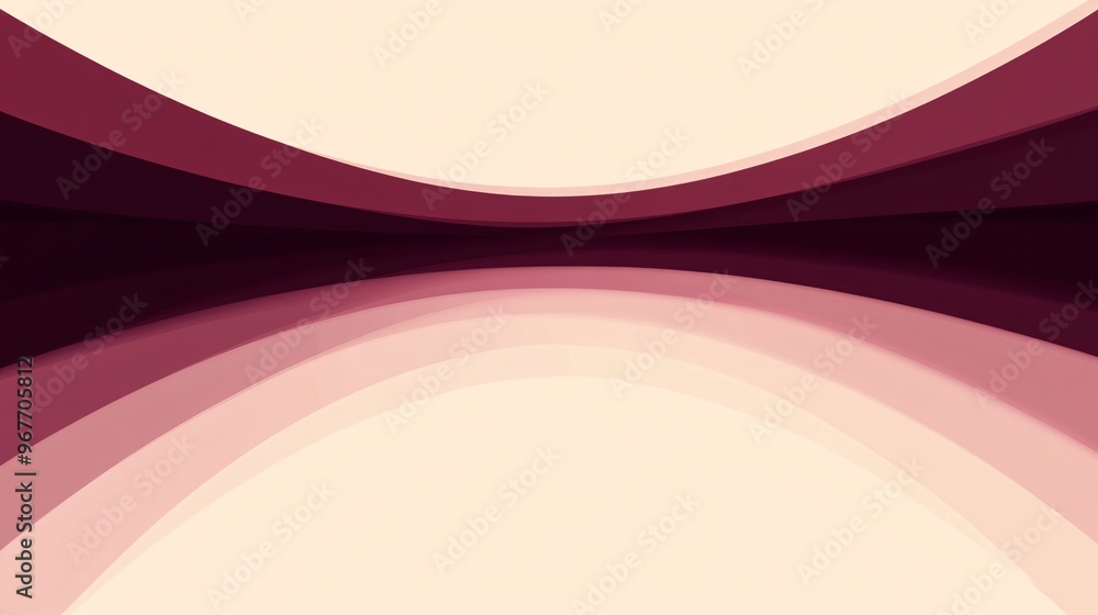 Poster Symmetrical motion with geometric triangles and lines interlocked in a flowing gradient pattern The design conveys movement balance and energy Large space for text in center Stock Photo with copy