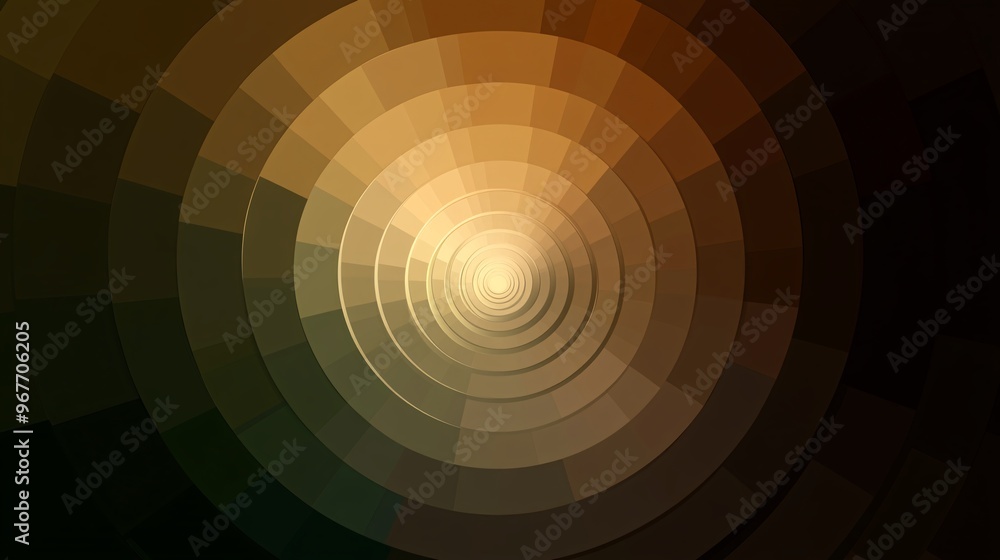 Aufkleber Symmetry in motion with geometric circles and triangles flowing seamlessly Gradient colors give the illusion of continuous movement Large space for text in center Stock Photo with copy space