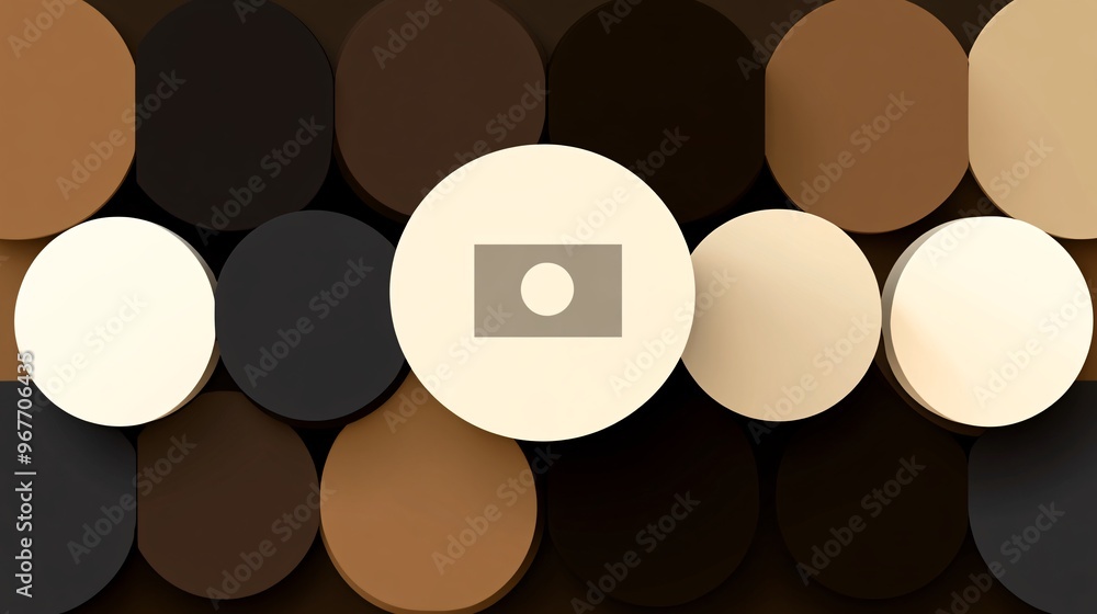 Leinwandbilder 3D geometric forms such as cubes and spheres layered in dynamic arrangements Deep shadows create depth and futuristic appeal Large space for text in center Stock Photo with copy space