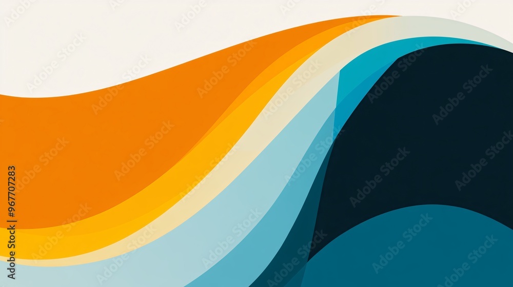 Aufkleber Retro-inspired geometric pattern featuring bold circles and lines in vibrant retro colors creating a nostalgic yet fresh design Large space for text in center Stock Photo with copy space