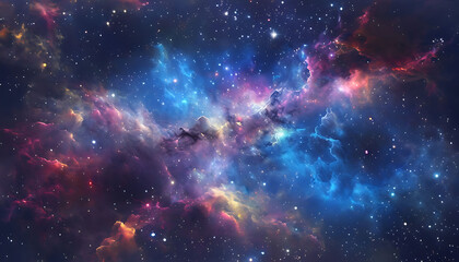 Fototapeta premium Stary night cosmos. Colorful space galaxy cloud nebula. Universe science astronomy. Supernova background wallpaper
